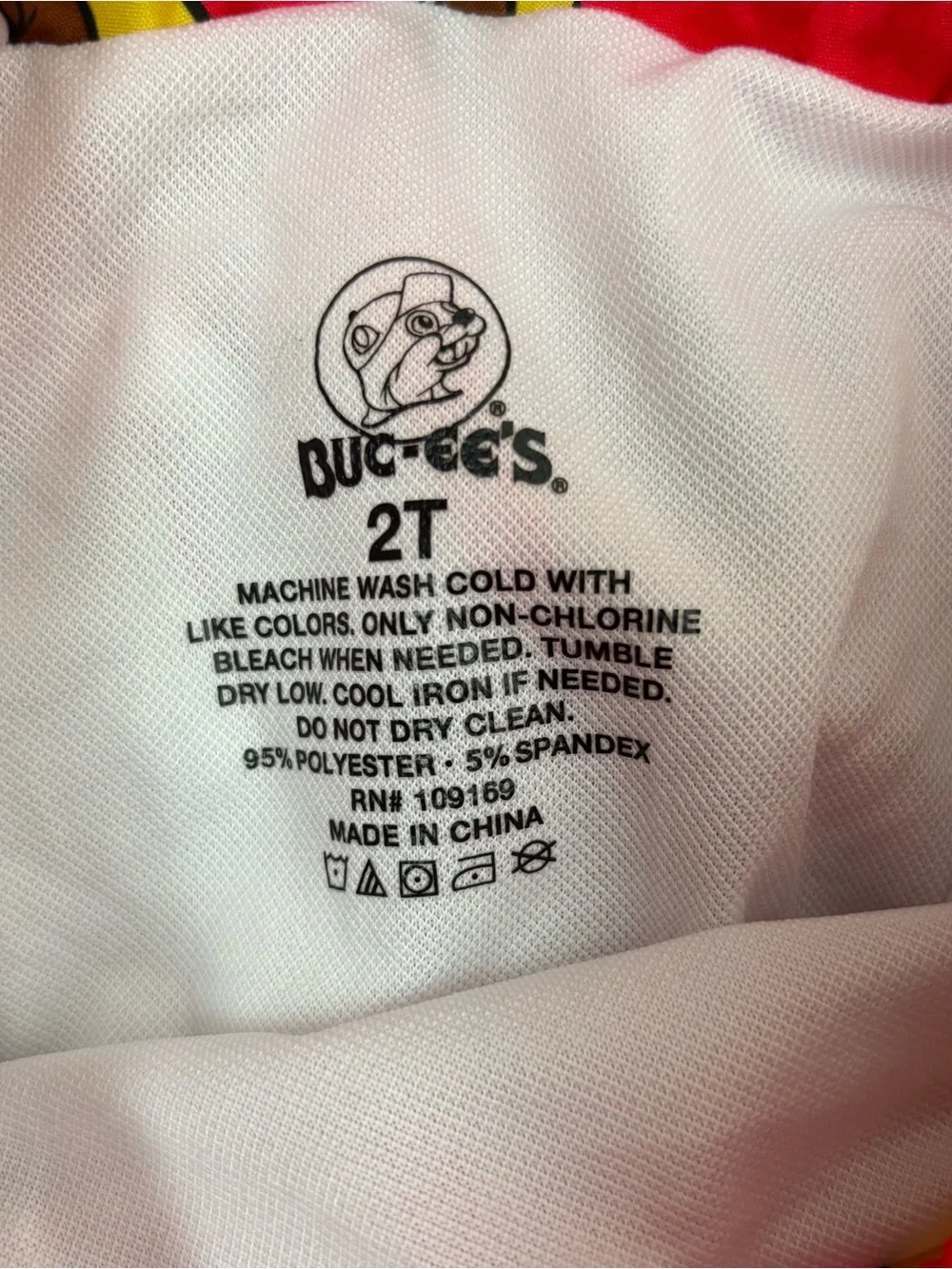 Buc-ees Toddler Size 2T Swim Trunks Shorts Graphic Red Lined
